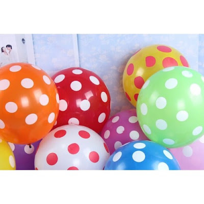 Balon Latex Polkadot 12 Inch (Campur Warna)