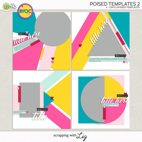 Digital Scrapbook Poised Templates 2