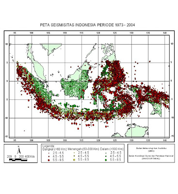 Peta Seismisitas Indonesia 1973-2004