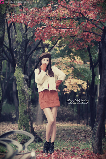 Park-Hyun-Sun-Autumn-Orange-Dress-02-very cute asian girl-girlcute4u.blogspot.com