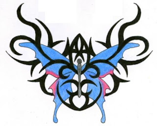 sketch butterfly tattoo tribal art design for lower back