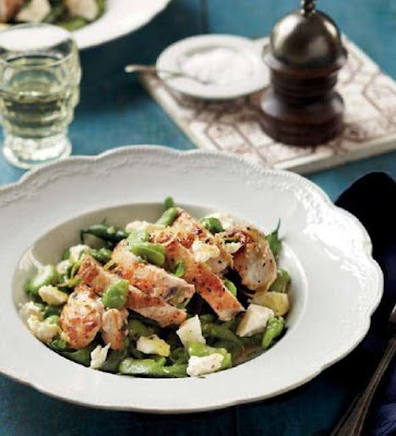 Chicken with Broad Bean and Mint Salad