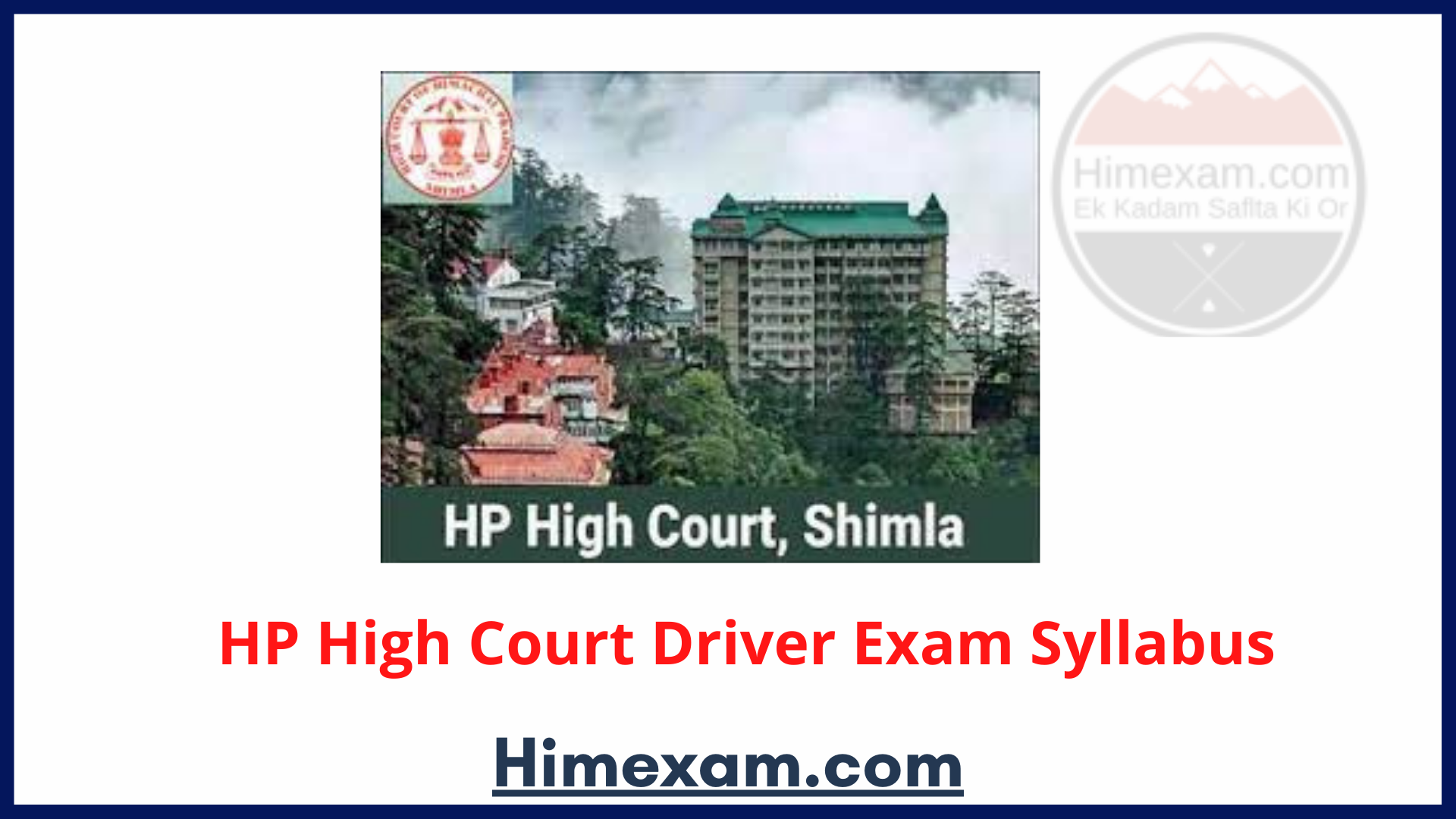 HP High Court Driver Exam Syllabus