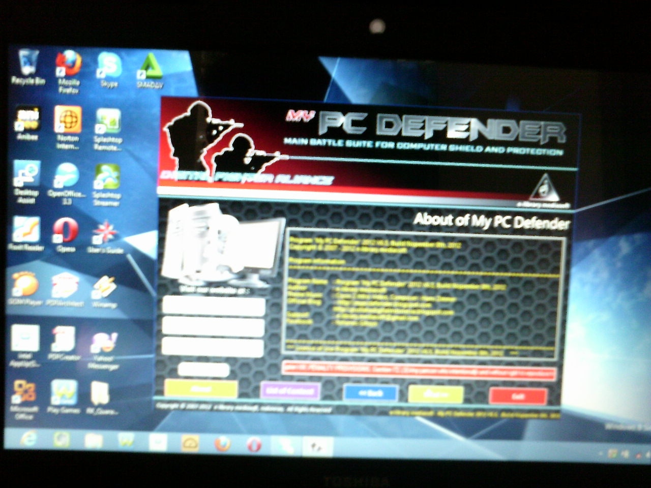 Pustaka Digital Indonesia: Actions MY PC Defender V-6.5 on 