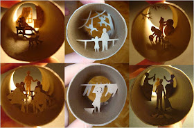 Arte en miniatura con tubos de papel film reciclados