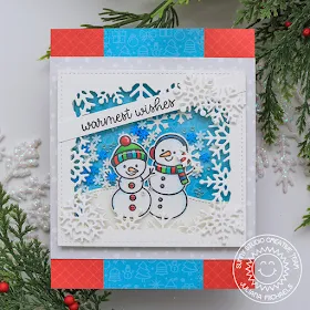 Sunny Studio Stamps: Feeling Frosty Layered Snowflake Frame Die Woodland Borders Winter Themed Card by Juliana Michaels