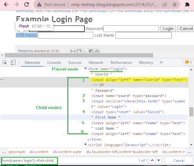 selenium css selector using first-child