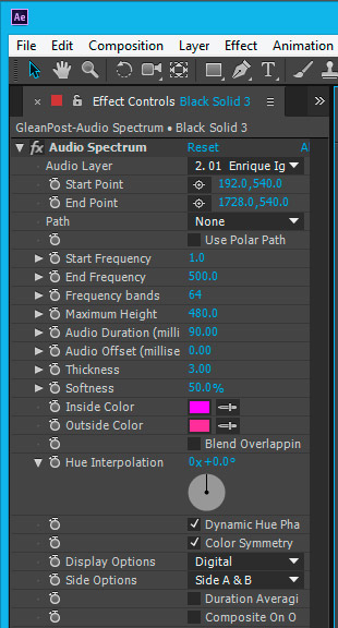 How to create Audio Spectrum effect in AfterEffects