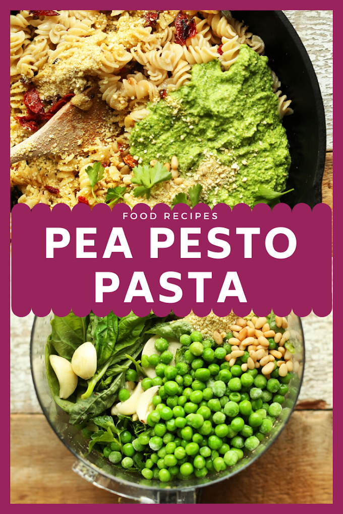 Pea Pesto Pasta With Sun-Dried Tomatoes & Arugula (Vegan + GF)