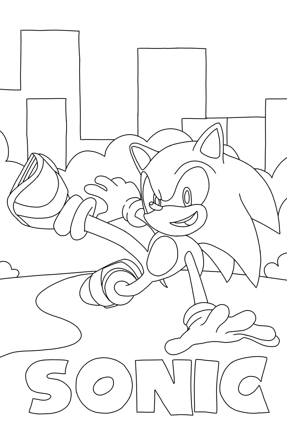 Sonic coloring page