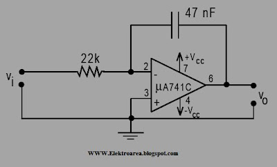 Rangkaian Integrator Op-Amp 741