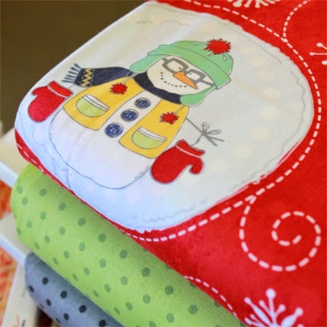 Flaky Pals snowman fabric 3