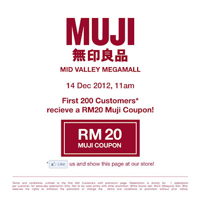 Muji Mid Valley Megamall: FREE RM20 Shopping Coupon
