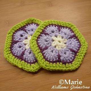 Hexagonal African flower motif shape crocheted