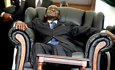 Dying Robert Mugabe sleeping