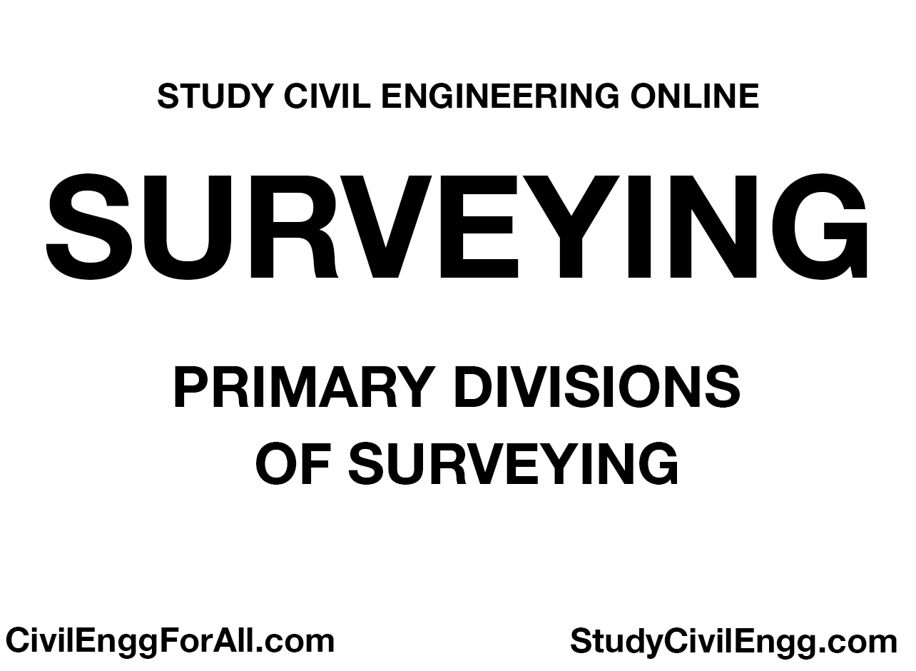 Primary Divisions of Surveying - StudyCivilEngg.com