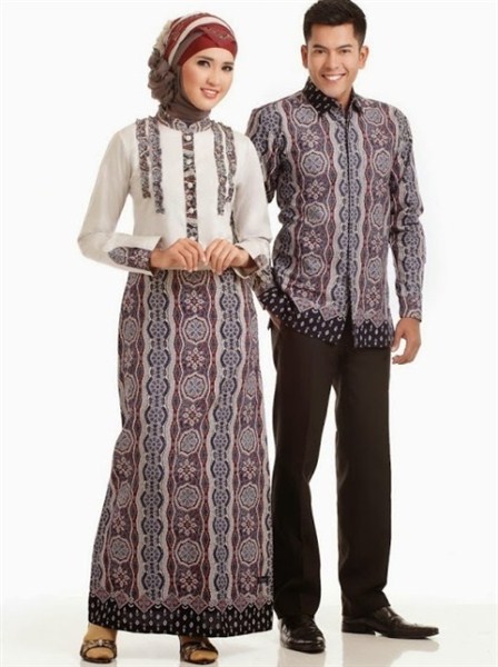 Contoh Baju Batik Muslim Couple