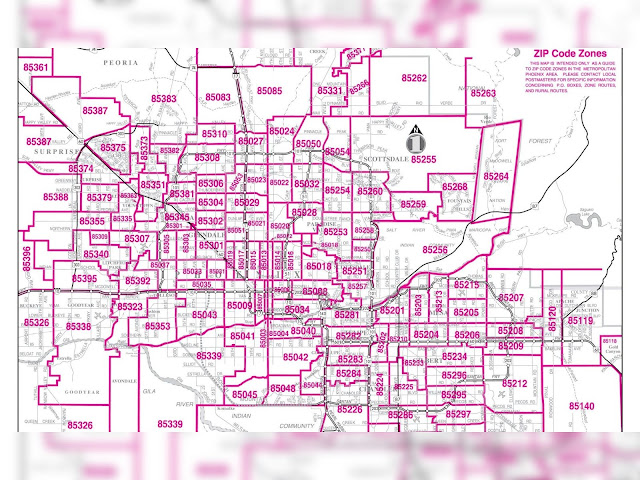 Phoenix Area Zip Code Map
