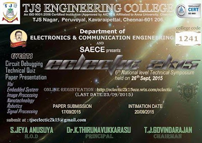 ECLECTIC 2K15 Symposium at TJS Engineering College