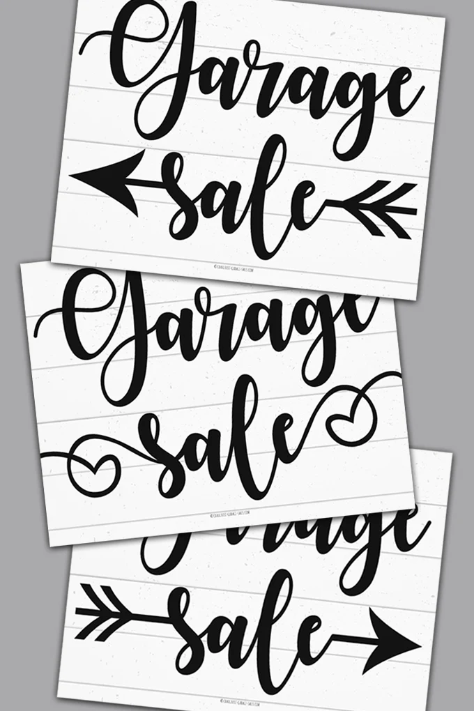 Free printable Farmhouse Signs attract more Garage Sale Shoppers