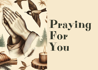 Free Praying For You Greeting Card | Printable | Instant Download | Vintage Rustic Watercolor Woodland Elegant Design