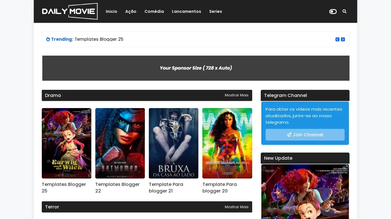 Daily Movie Templates Blogger