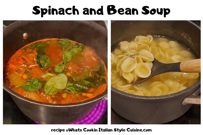 soup made with spinach and beans