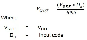 MCP4725 DAC output voltage