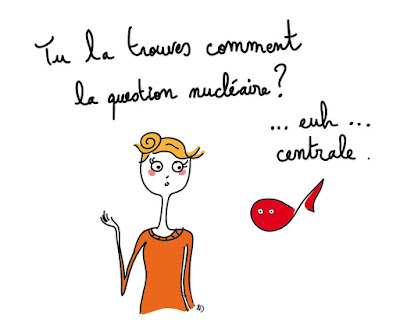 agathe, albane devouge, dessin, dialogue absurde, humour, illustration, illustratrice, la question nucléaire, les centrales nucléaires, poisson rouge, stratégie nucléaire, 