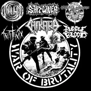 Split - Othuyeg​ & ​Shit Liver​ & ​​Hangover Overdose​ & ​Antifenix​ & ​Chikara​ & ​Puddle Blood - War of brutality (2018)