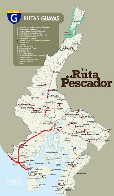 mapa - Guayaquil Turismo Ecuador – Turismo en Guayas Ruta del Pesacador