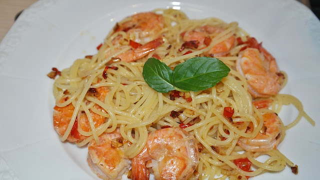 Spaghetti aux crevettes