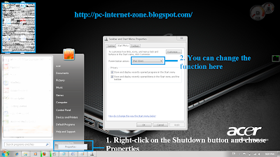 Windows 7 Tips and Tricks : Customize shutdown button pic1