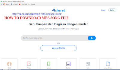 Procedure text: How to download songs from 4shared