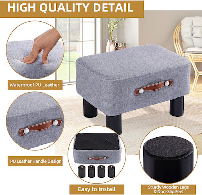 Fabric Small Ottoman Foot Rest Design