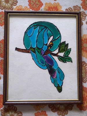 peacock pictures for glass painting. For this peacock painting,