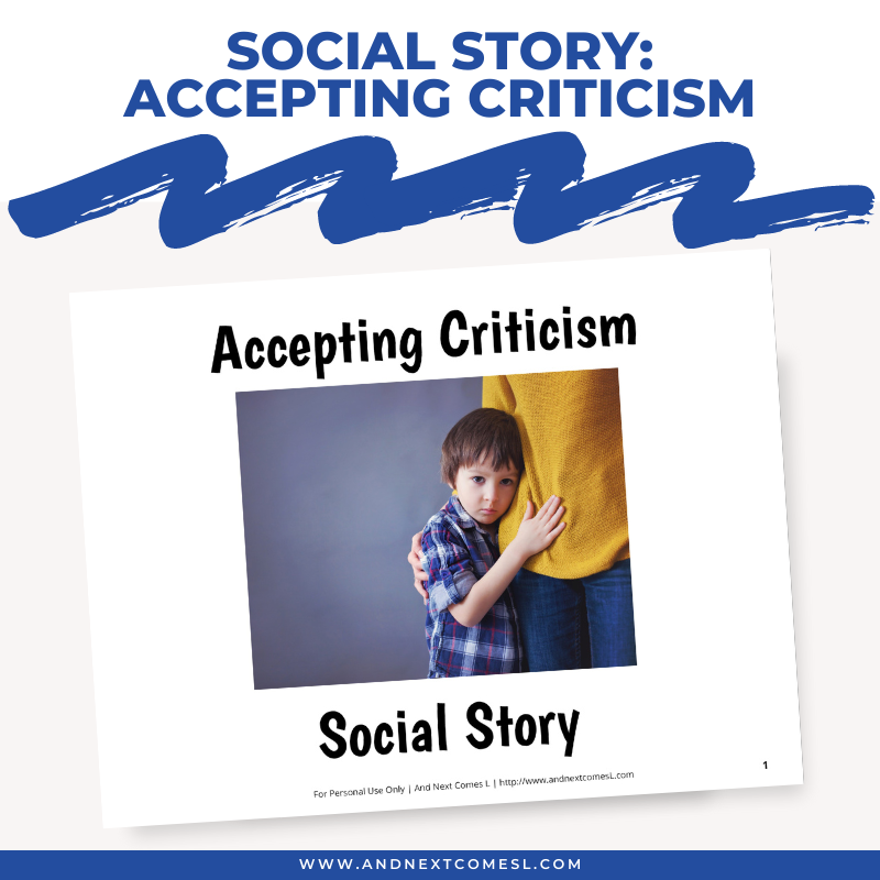 Accepting criticism social story