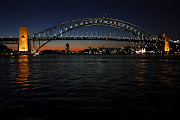 The Sydney Harbour Bridge at sunset, viewed from the Sydney Opera House . (sydney harbour bridge sunset)