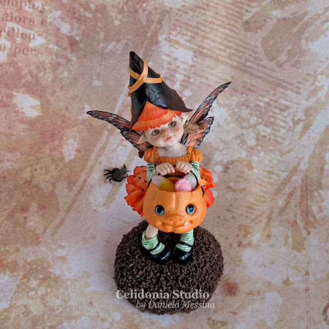 Halloween Fairy mini art doll