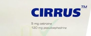 cirrus دواء,الإسم العلمي Cetirizine,Pseudoephedrine,الإسم التجاري cirrus,دواء سيتريزين وسودوايفدرين,دواء سيراس,non sedative anti histamine,مضاد للهستامين,أعراض حمى القش وتحسس الفصبات الهوائية,سودوايفدرين مزيل للاحتقان يخفف اعراض البرد والحساسية ,علاج أعراض حمى القش مثل سيلان الأنف والعطس والحكة الأنفية, علاج  الحكة الجلدية و أعراض البرد,cirrus دواء الجرعات,cirrus دواء الأعراض الجانبية,cirrus دواء التفاعلات الدوائية ,cirrus دواء الأستخدامات ,صيدلة أون لاين 