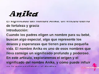 significado del nombre Anika