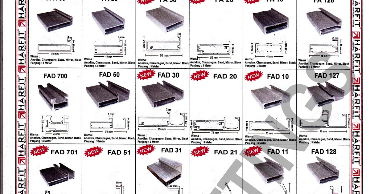 Profil Aluminium Frame Harfit - Lintang Fittings