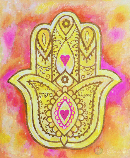 Painting titled Hand of Hamsa by Jameela