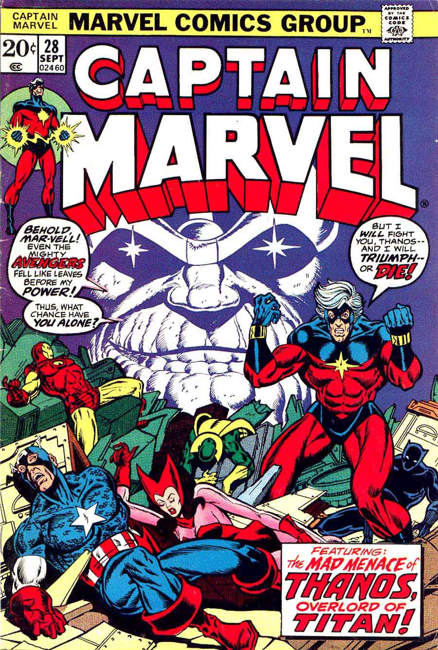 Captain Marvel v2 #28 - Jim Starlin art & cover - Pencil Ink