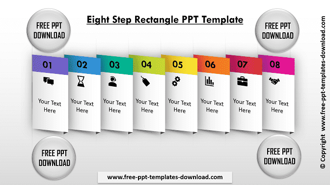 Eight Step Rectangular PPT Template Download