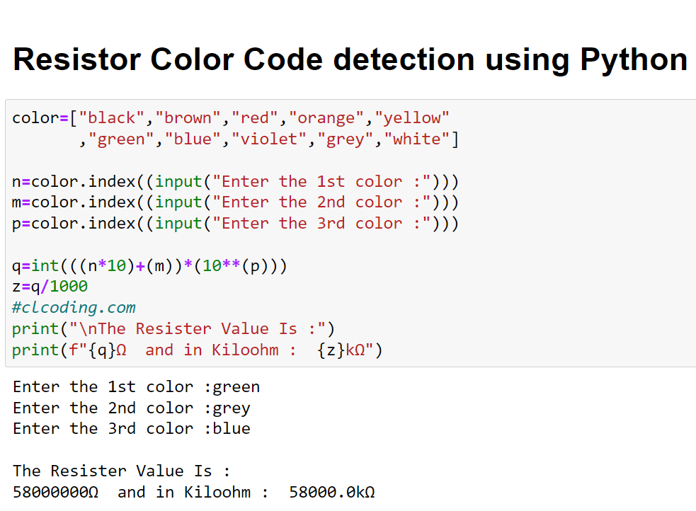 Day 32 : Resistor Color Code detection using Python ~ Computer ...