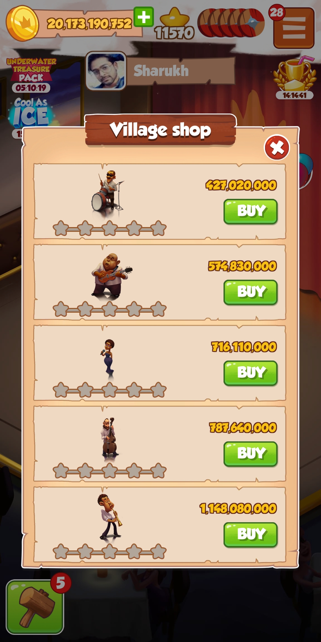 Sr Tech Coin Master All Villages Cost List