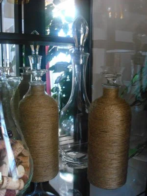 wrapping jute around glass craft