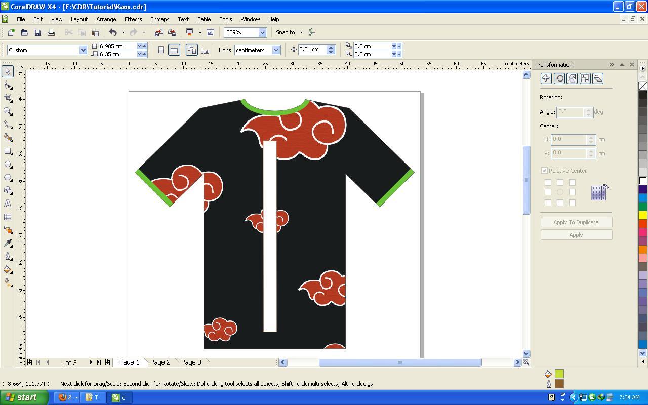 Gambar Tutorial Desain Baju Corel Draw X4 Part1 Tune Pk Kaos