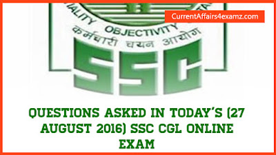 SSC CGL Exam 27 August 2016